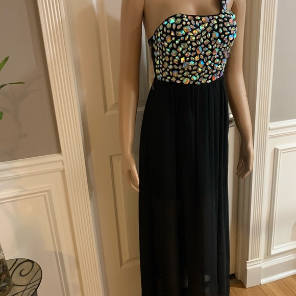 Women’s junior one off shoulder black dress size S - Picture 7 of 11